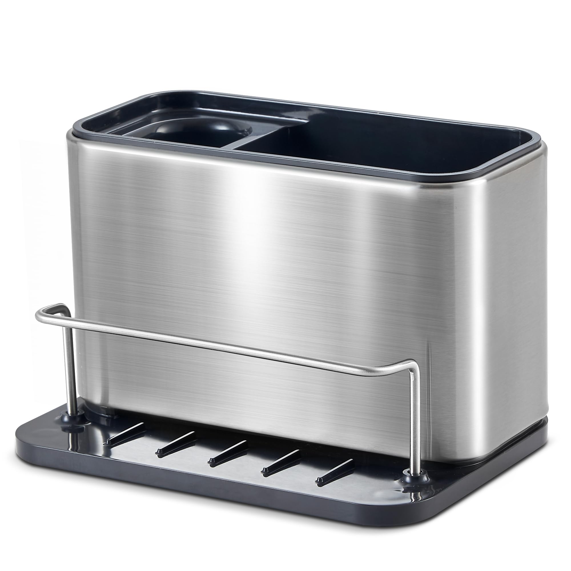 Ecookware by LGX sponge holder in stainless steel keeps sponges organized and dry.