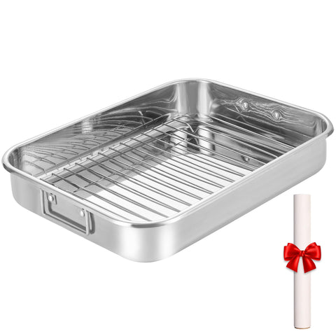 Ecookware by LGX roasting pan with rack and handles for even cooking