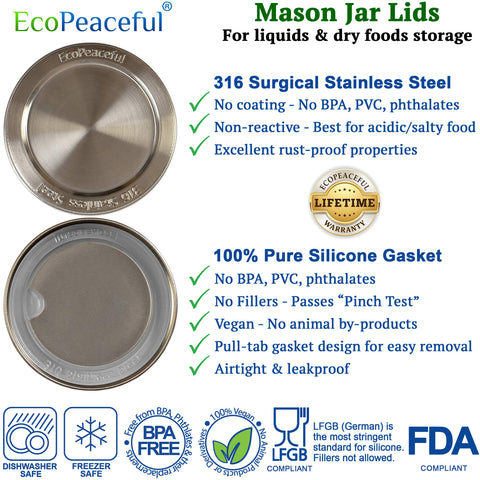 EcoPeaceful pull-tab silicone seal shows airtight, leak-proof performance for drinks.