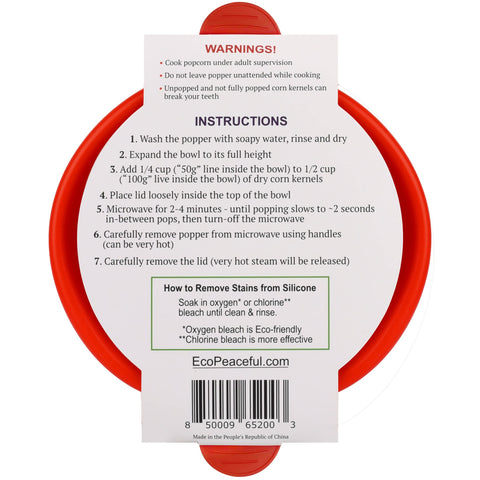 EcoPeaceful silicone popper remains unbreakable and food-safe