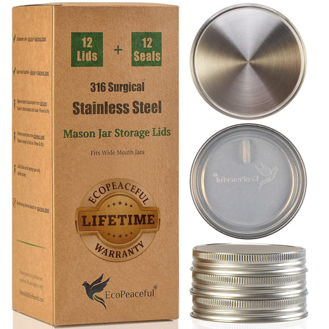EcoPeaceful wide-mouth lid on a jar for airtight storage.