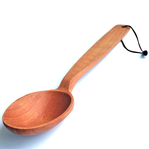ECOSALL 14-inch wooden spoon with deep scoop for big pots