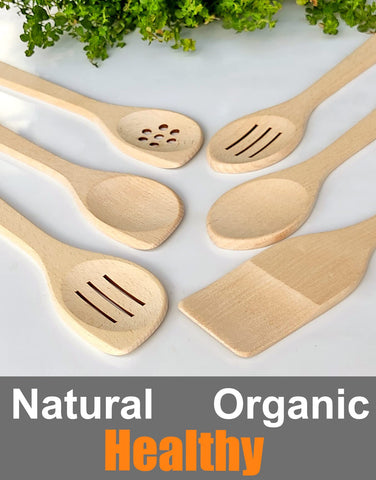 ECOSALL beechwood flat spoon ideal for stirring and serving sauces.