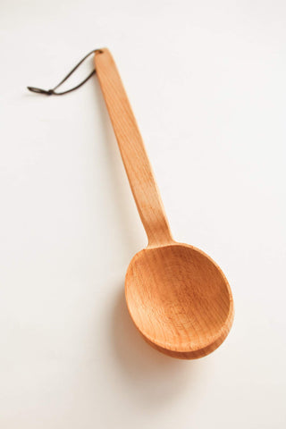 ECOSALL deep-scoop wooden spoon ideal for tasting and serving