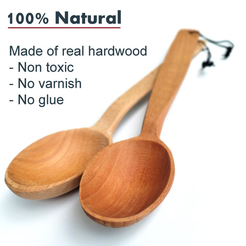 ECOSALL heavy-duty wooden spoon for durable cooking