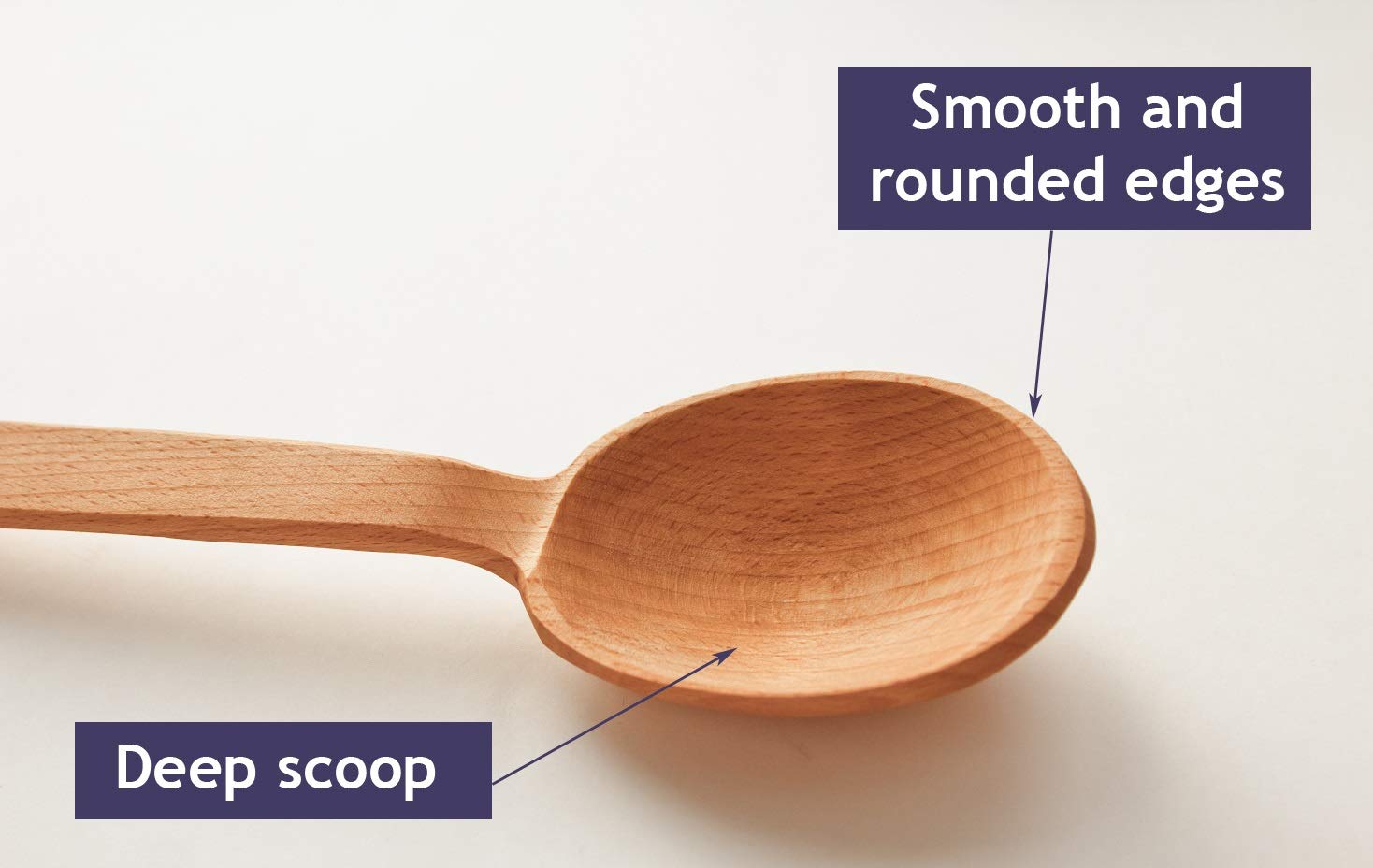 ECOSALL nonstick-safe wooden spoon with smooth finish for cast iron pans
