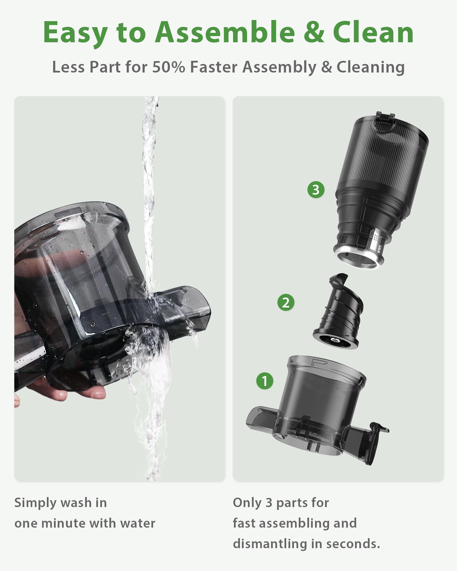 ECOSELF automatic-stop safety stops juicing when the lid opens.