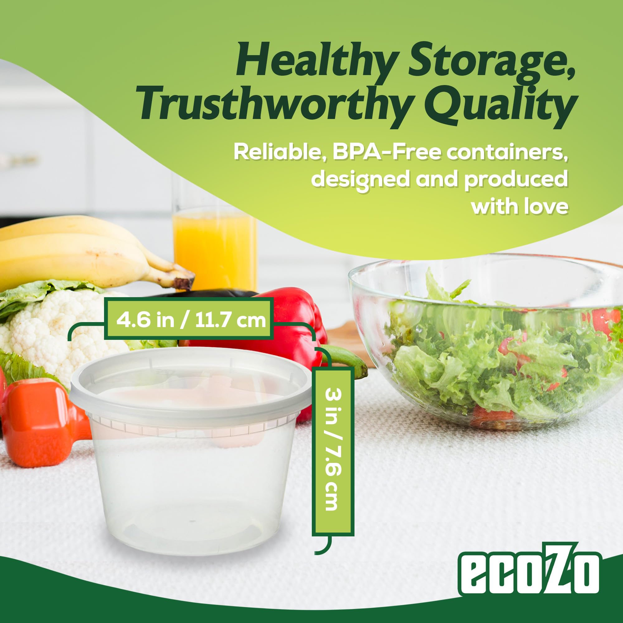 ecoZo 16oz container shown for microwave reheating