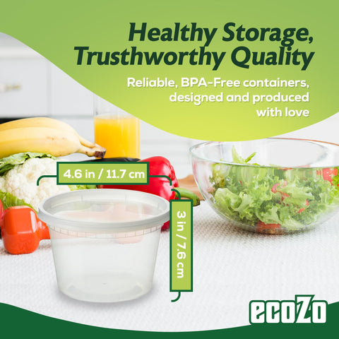ecoZo 16oz container shown for microwave reheating