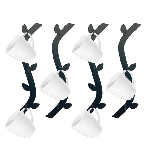 Ecqizer Coffee Mug Wall Rack metal tree holds mugs neatly and accessibly.