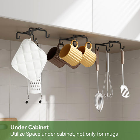 3-pack ECROCY mug hooks with 12 total hooks for flexible hanging