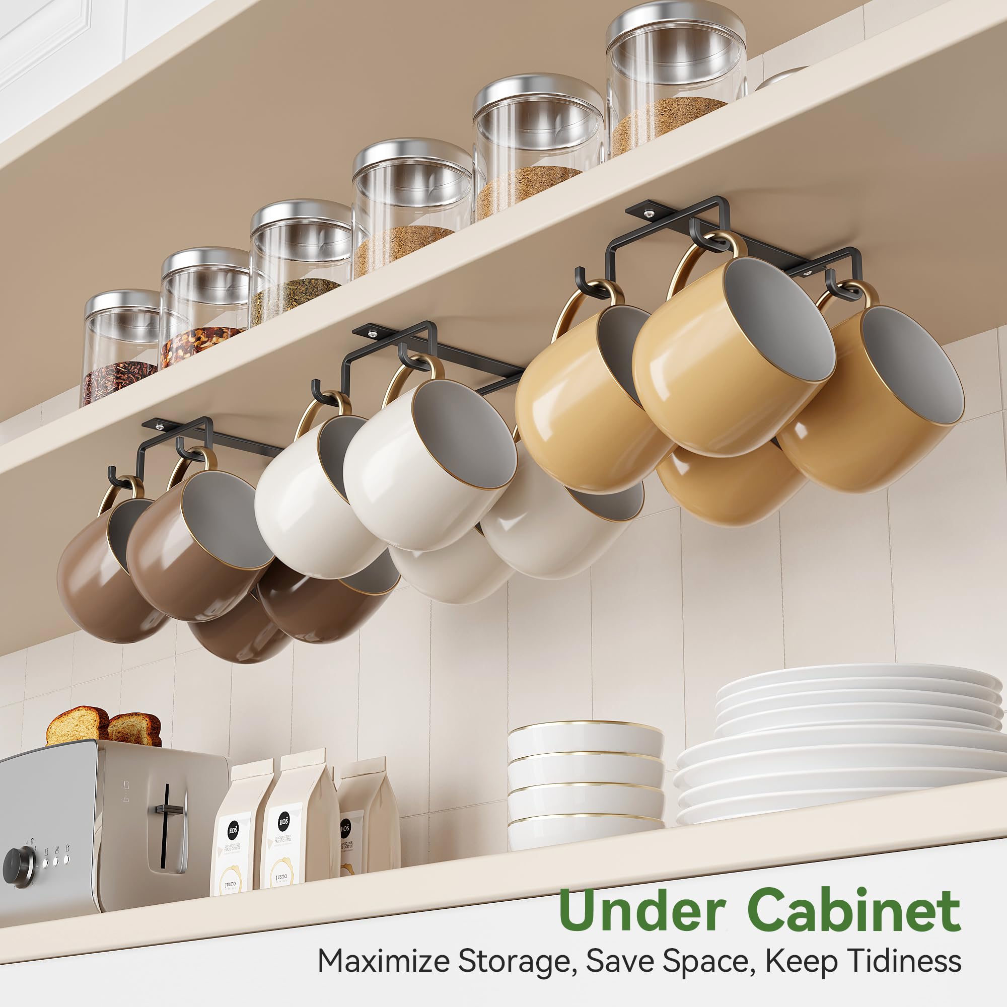 Rust-resistant ECROCY mug hanger maintains clean look daily use