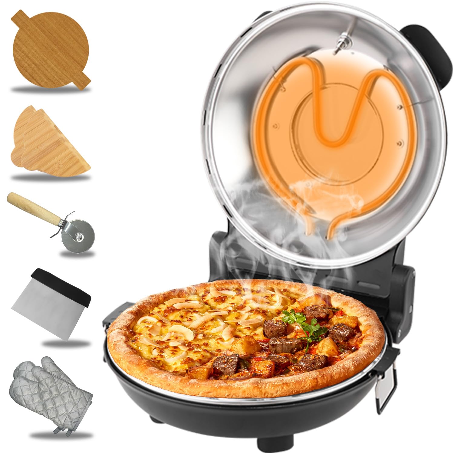 ECUMFFY Pizza Oven 800F preheat promotes quick, crispy crusts for weeknight pizzas.