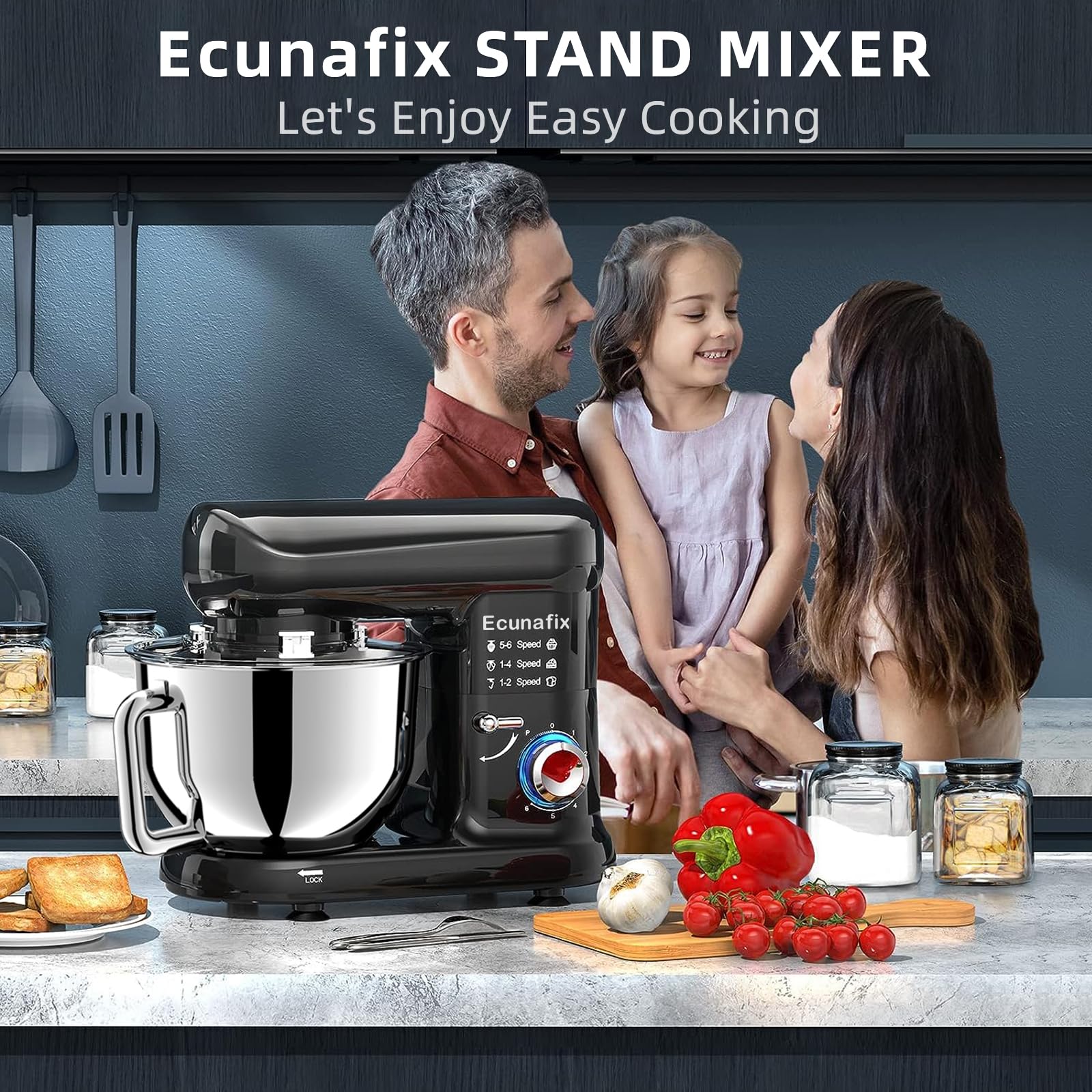 Ecunafix 304 stainless steel bowl ensures safe food prep.