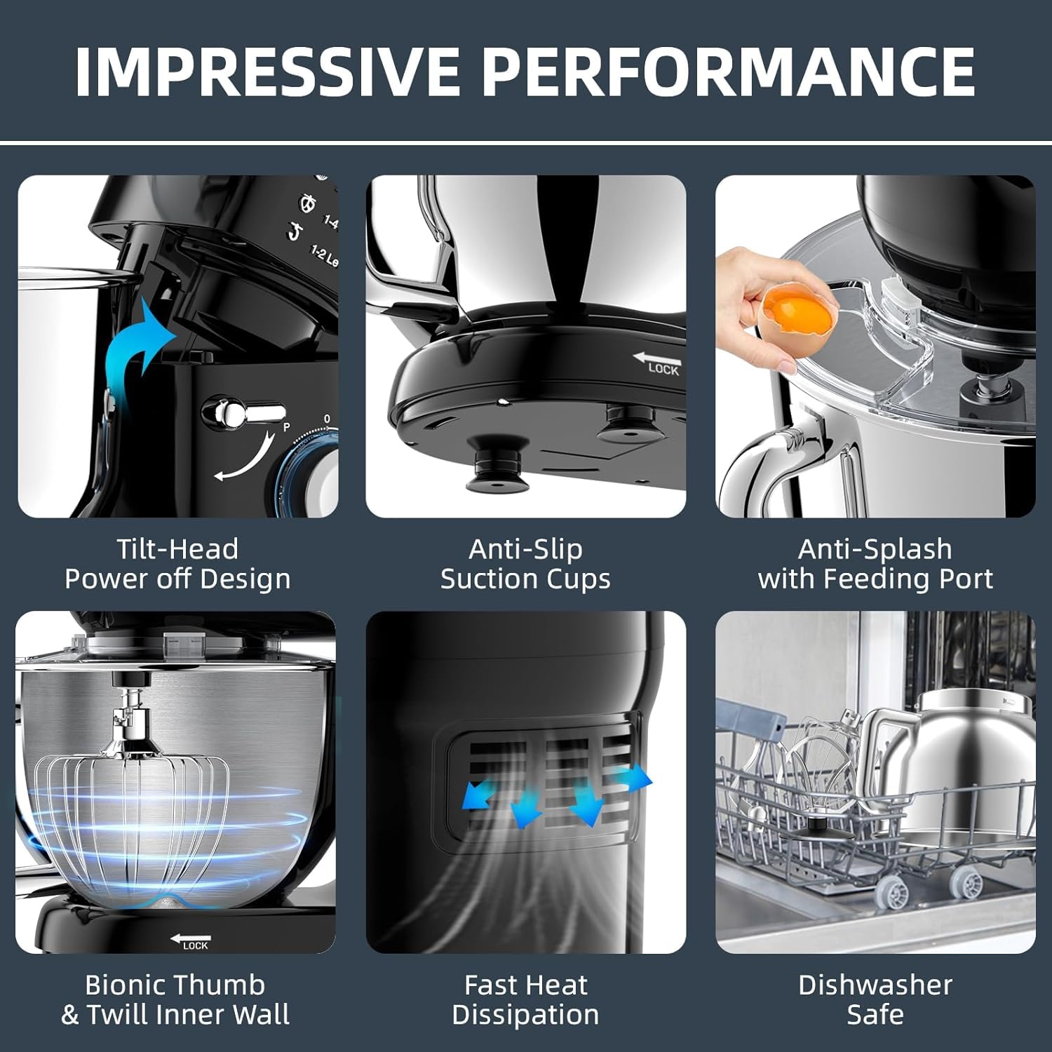 Ecunafix 6+ speeds enable gentle to vigorous mixing options.