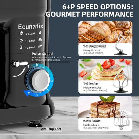 Ecunafix tilt-head design provides easy ingredient access.