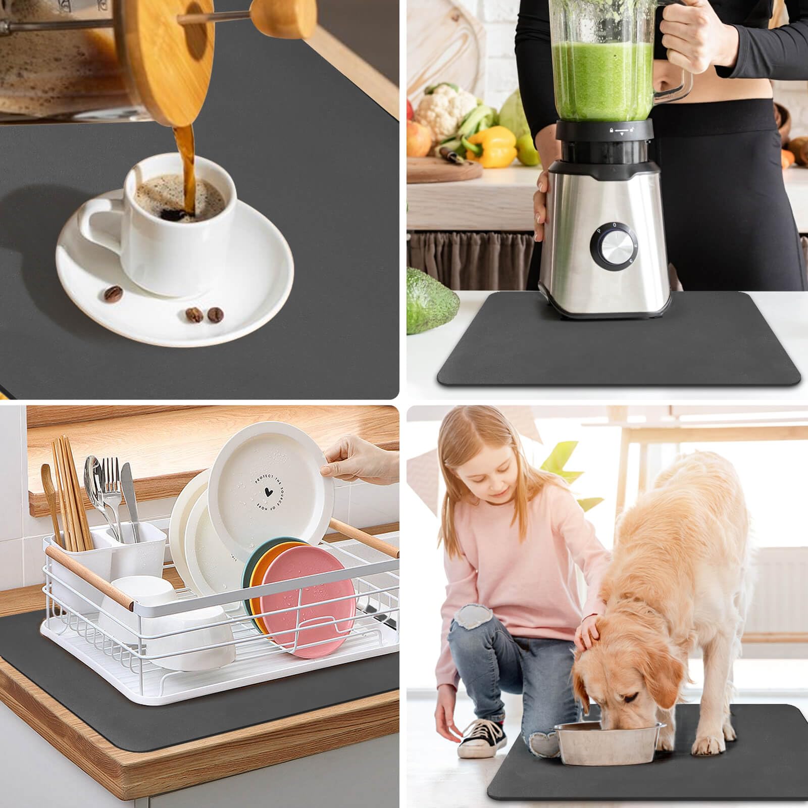 EDC-BFYOU dish rack mat compatible with kitchen setups