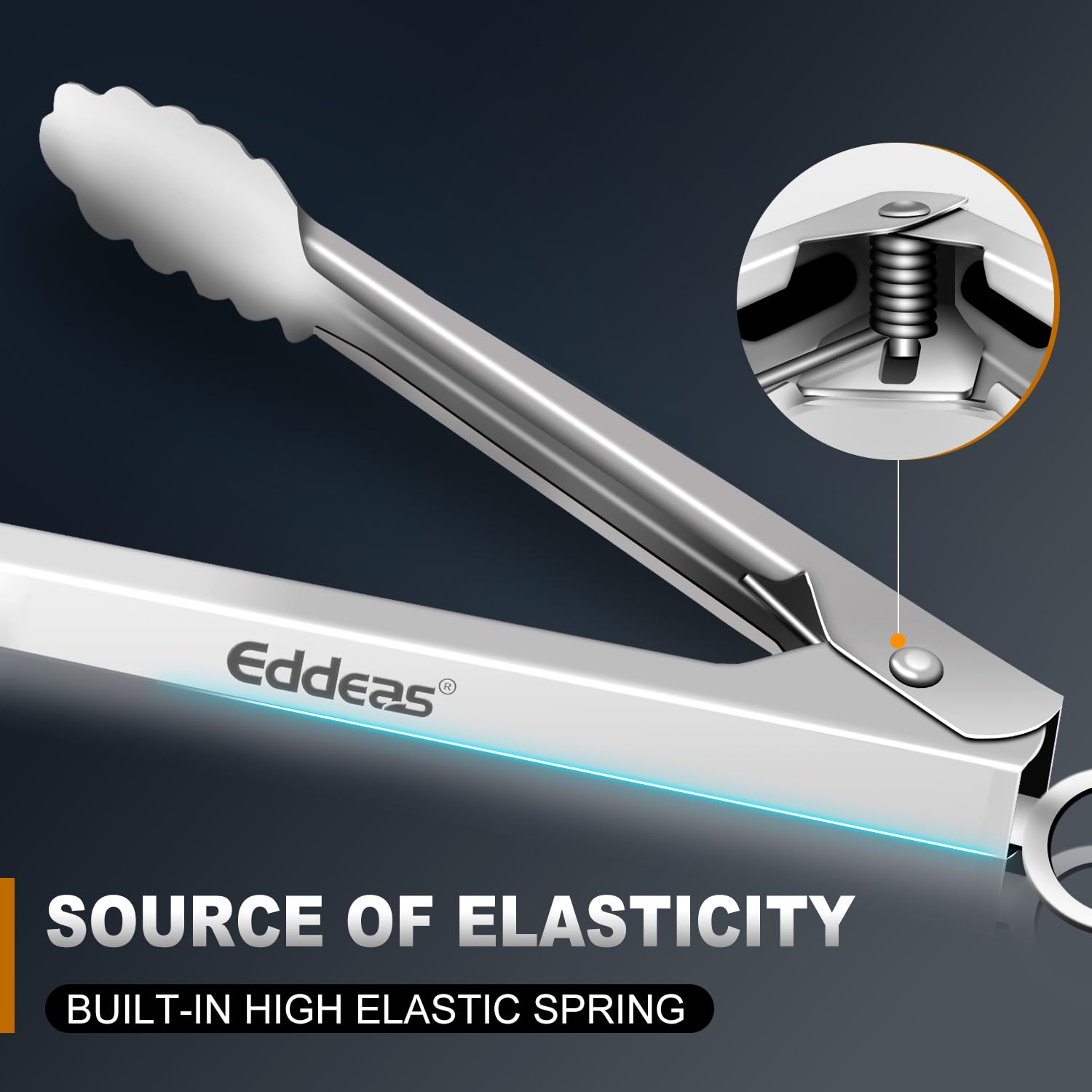 Eddeas ergonomic handles offer comfortable control during cooking