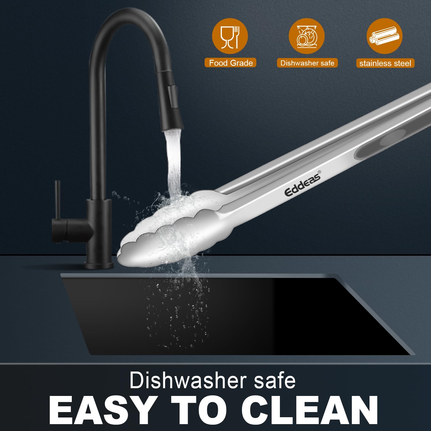 Eddeas ergonomic silicone grip ensures comfortable handling.