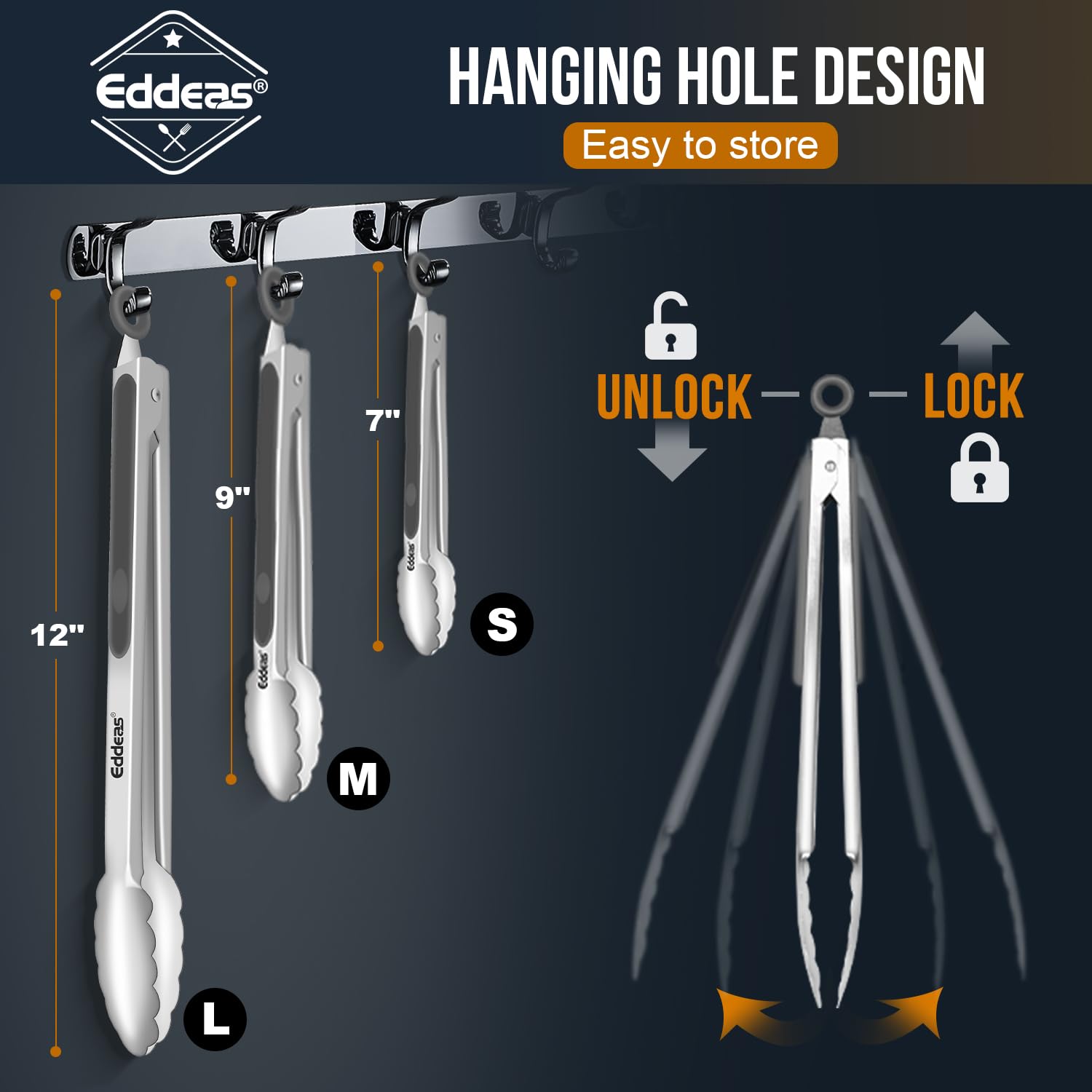 Eddeas hanging loop makes drying and organization simple.