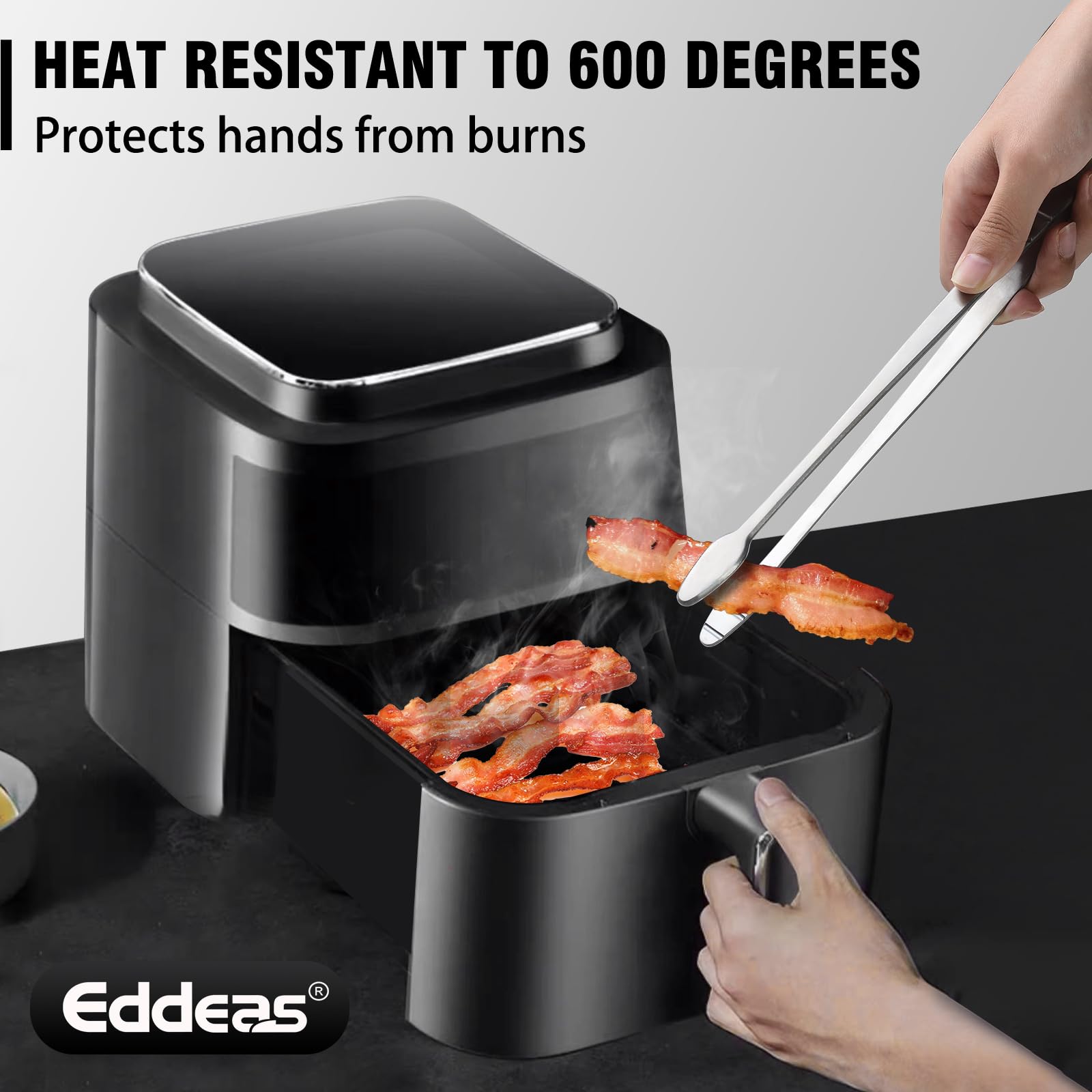 Eddeas kitchen tweezers 10-inch ideal for turning small bites and garnish.