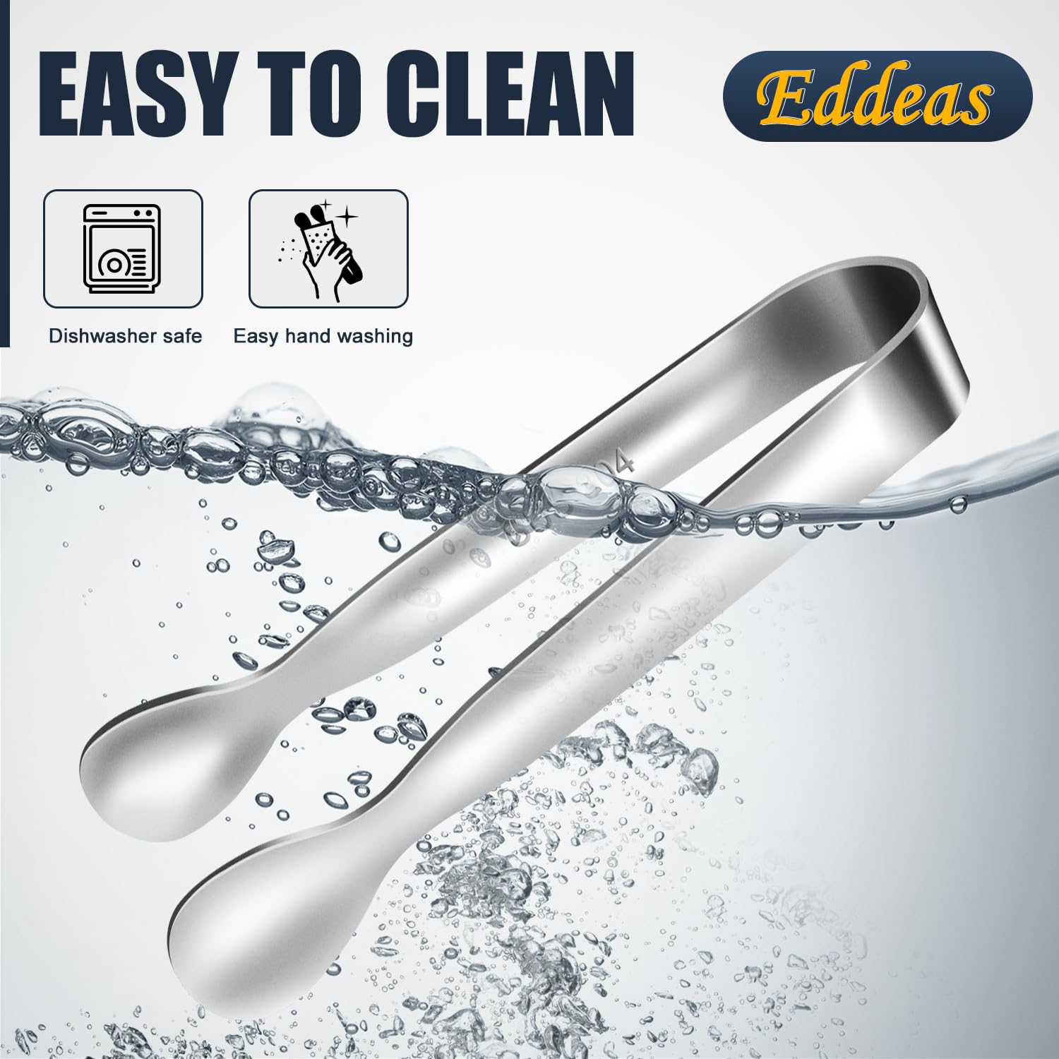 Eddeas mini tongs in a compact drawer, space-saving kitchen tool.
