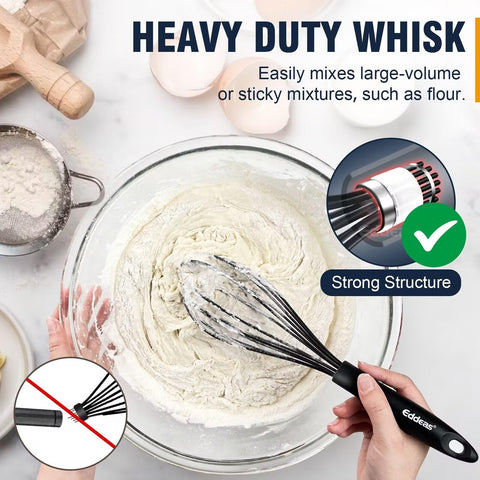 Eddeas silicone whisk 9in balloon for thicker blends and batter