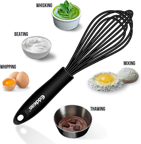 Eddeas silicone whisk dishwasher-safe for easy cleanup