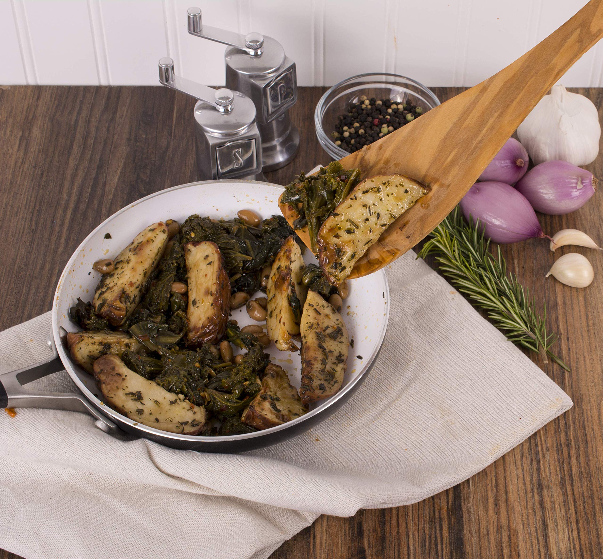 Care tip for Eddingtons olive wood spatula: hand wash to preserve wood