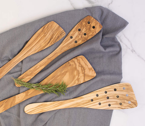 Gift-ready Eddingtons olive wood wide spatula highlighting craftsmanship