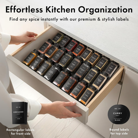 EDELHAUS 24 spice shakers for precise dispensing during cooking.