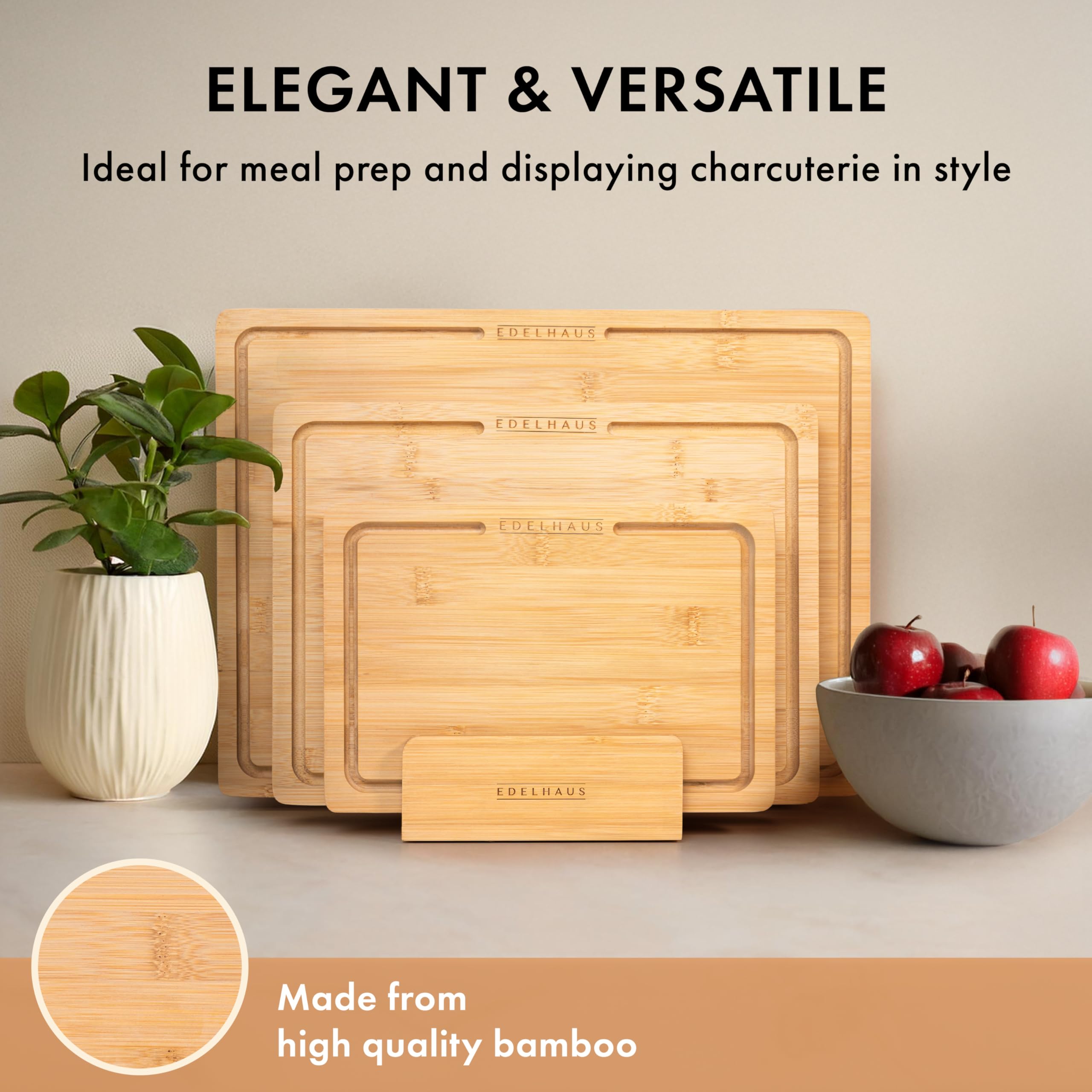 EDELHAUS bamboo board stand for upright storage and quick drying