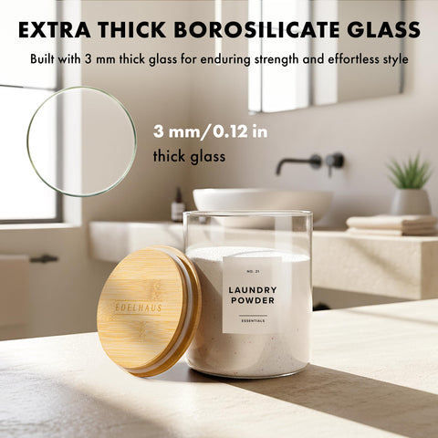 Edelhaus bamboo lid closeup highlights airtight seal for moisture protection.