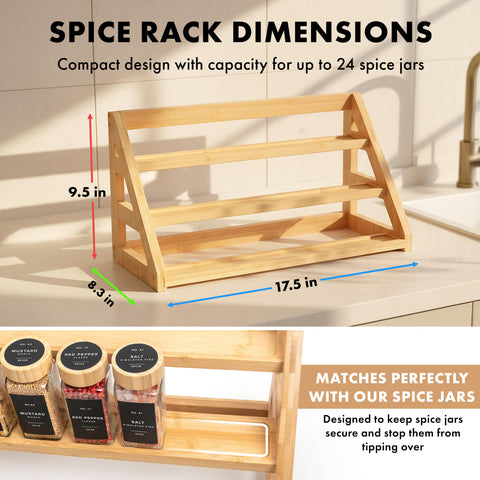 Edelhaus bamboo spice rack during assembly illustrating quick, easy setup.