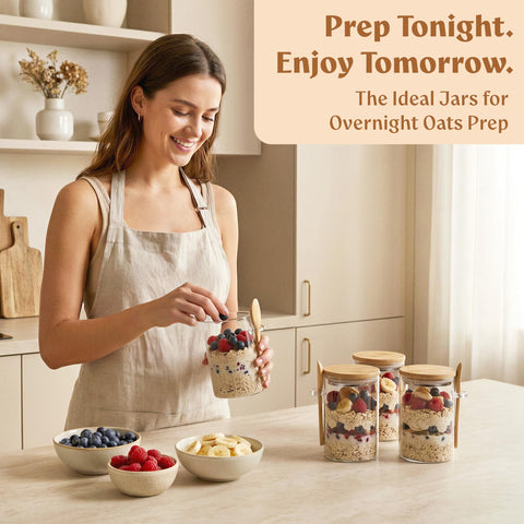 EDELHAUS dishwasher-safe jars simplify cleanup after meal prep.