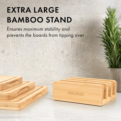 EDELHAUS knife-friendly bamboo board protects blades