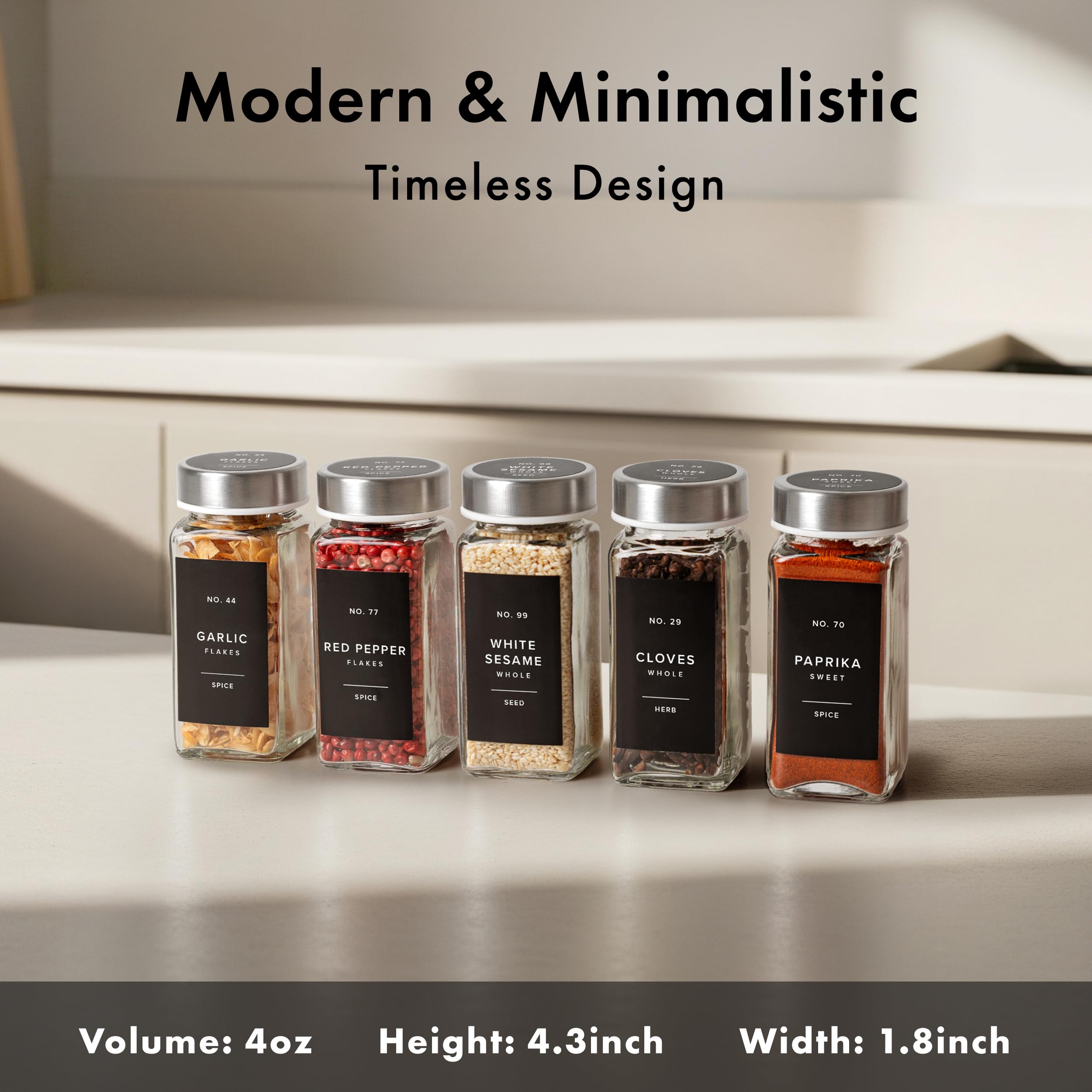 EDELHAUS labels on jars provide quick identification and a polished kitchen look