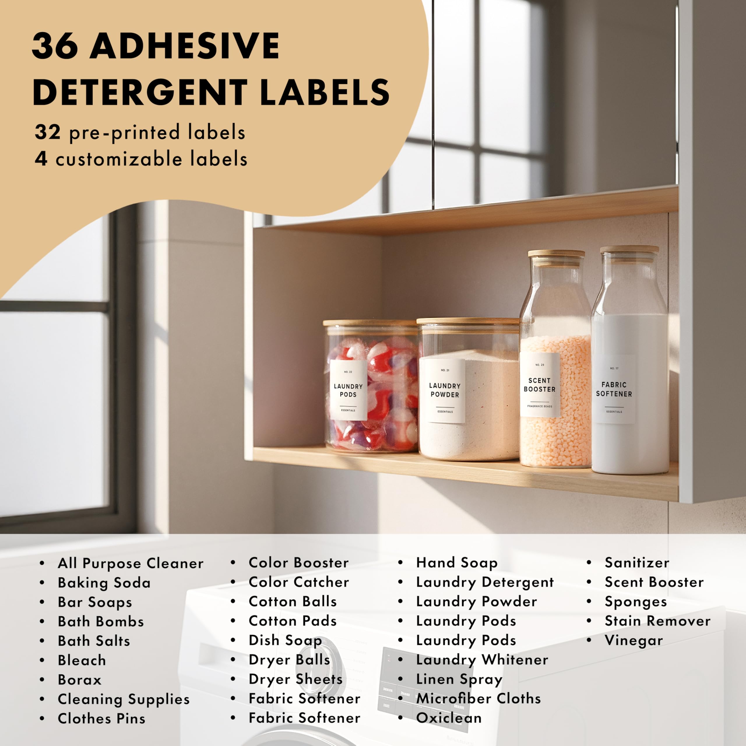 Edelhaus pods and liquids storage supports versatile laundry setup.