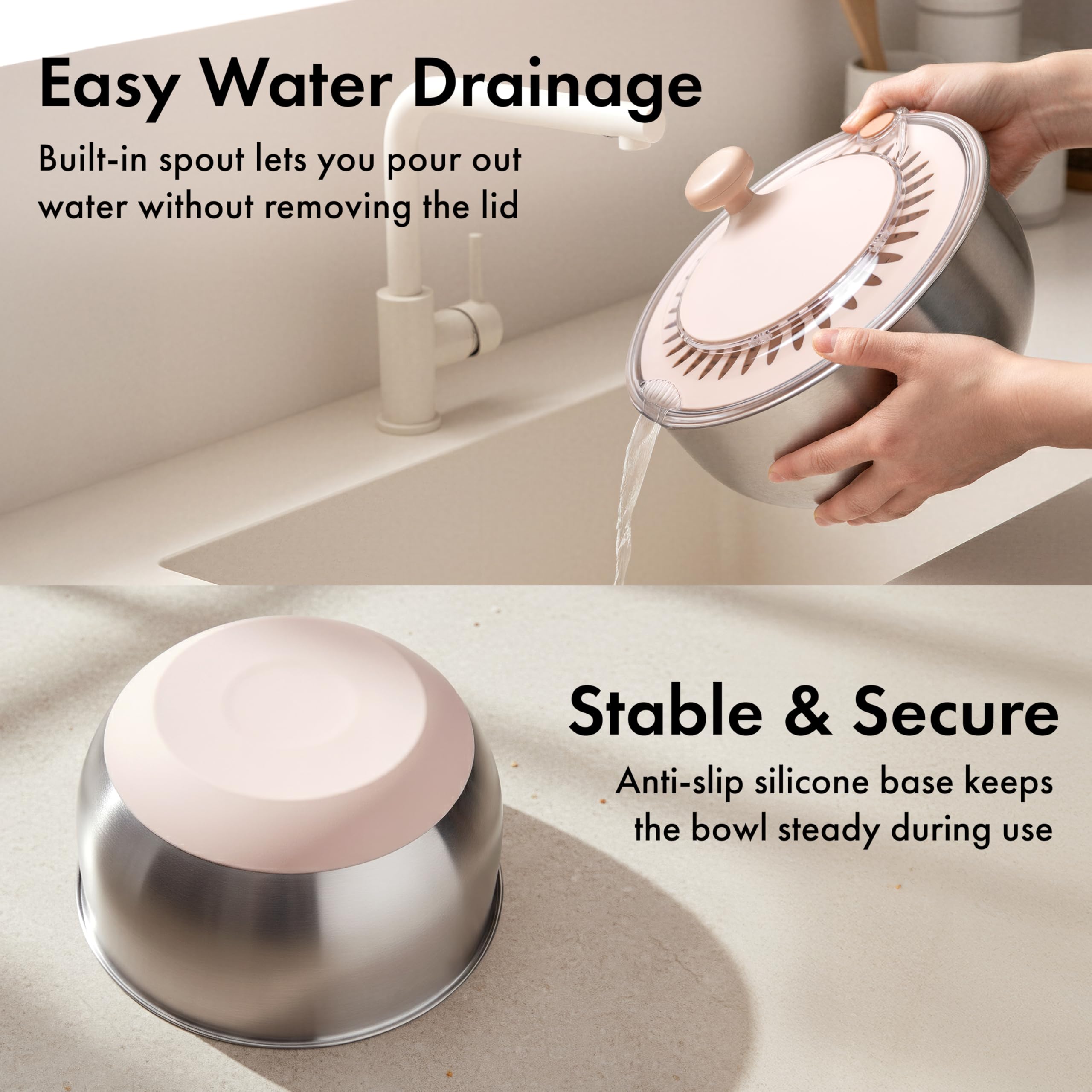 EDELHAUS transparent lid lets you watch the spin without lifting.