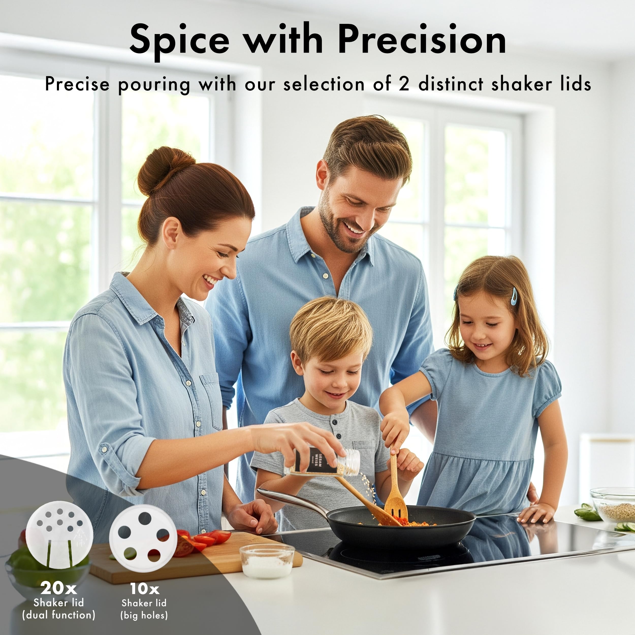 EDELHAUS durable spice labels improve readability and kitchen aesthetics.