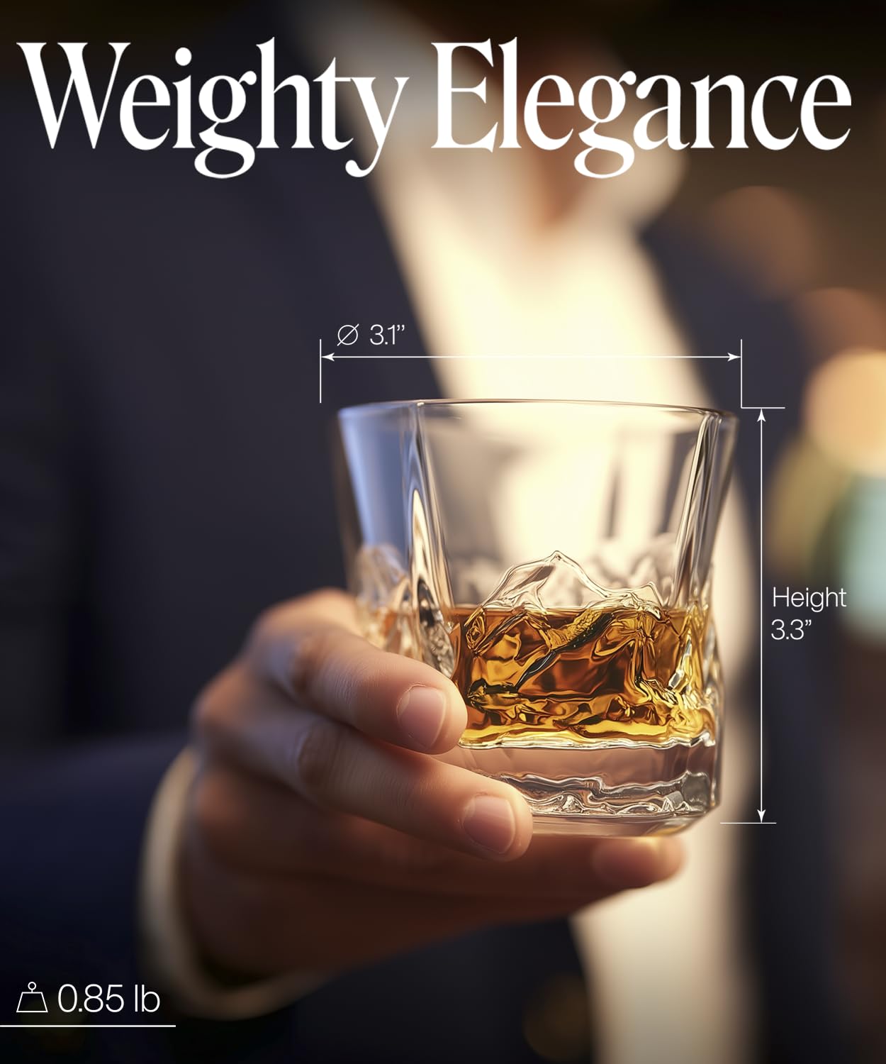 EdelweissPeak scotch glass set with mountain motif for gatherings