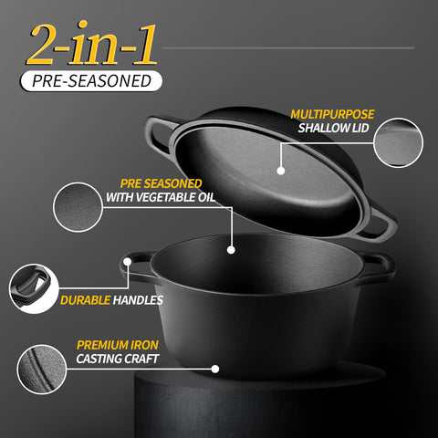 EDGING CASTING cast-iron Dutch oven emphasizes heat retention for even cooking.