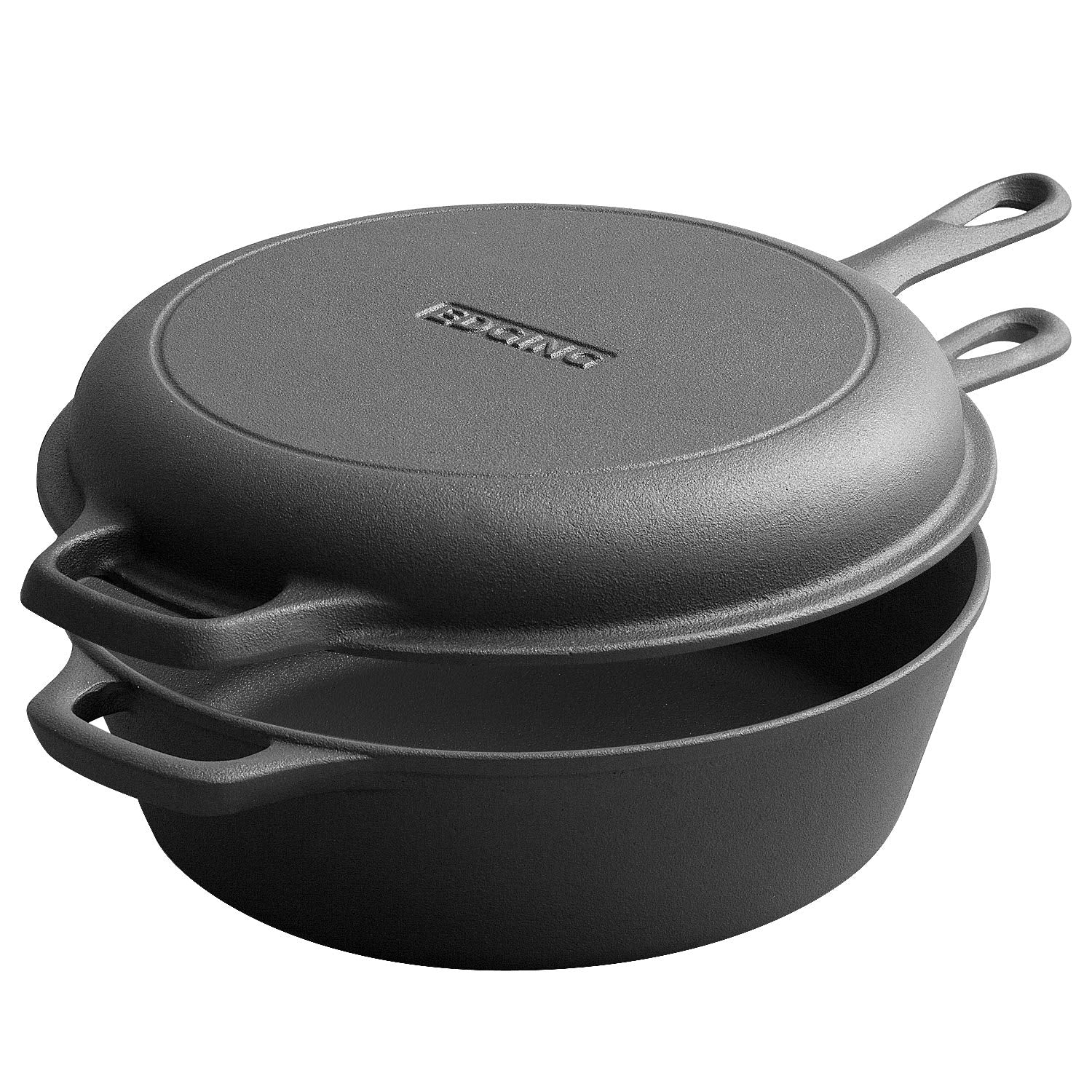 EDGING CASTING dutch oven with skillet lid for versatile cooking at home or camp.