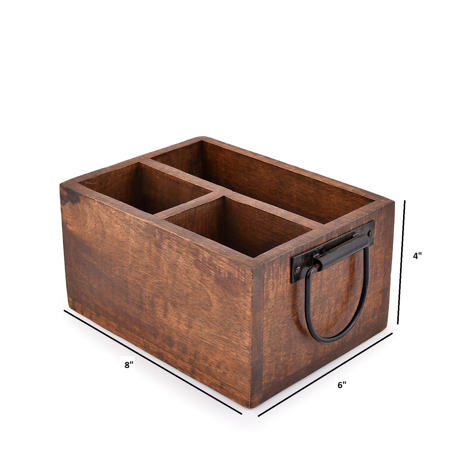 EDHAS compact countertop storage keeps spoons, forks, and napkins handy.