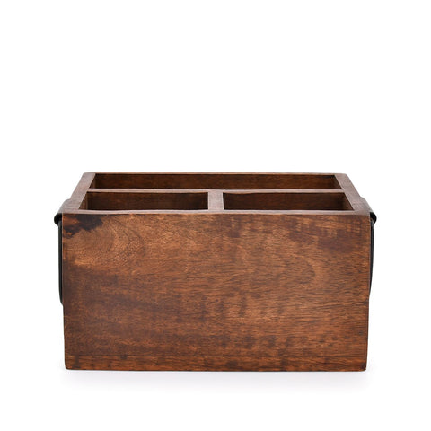 EDHAS mango wood utensil organizer for kitchen counter decluttering.