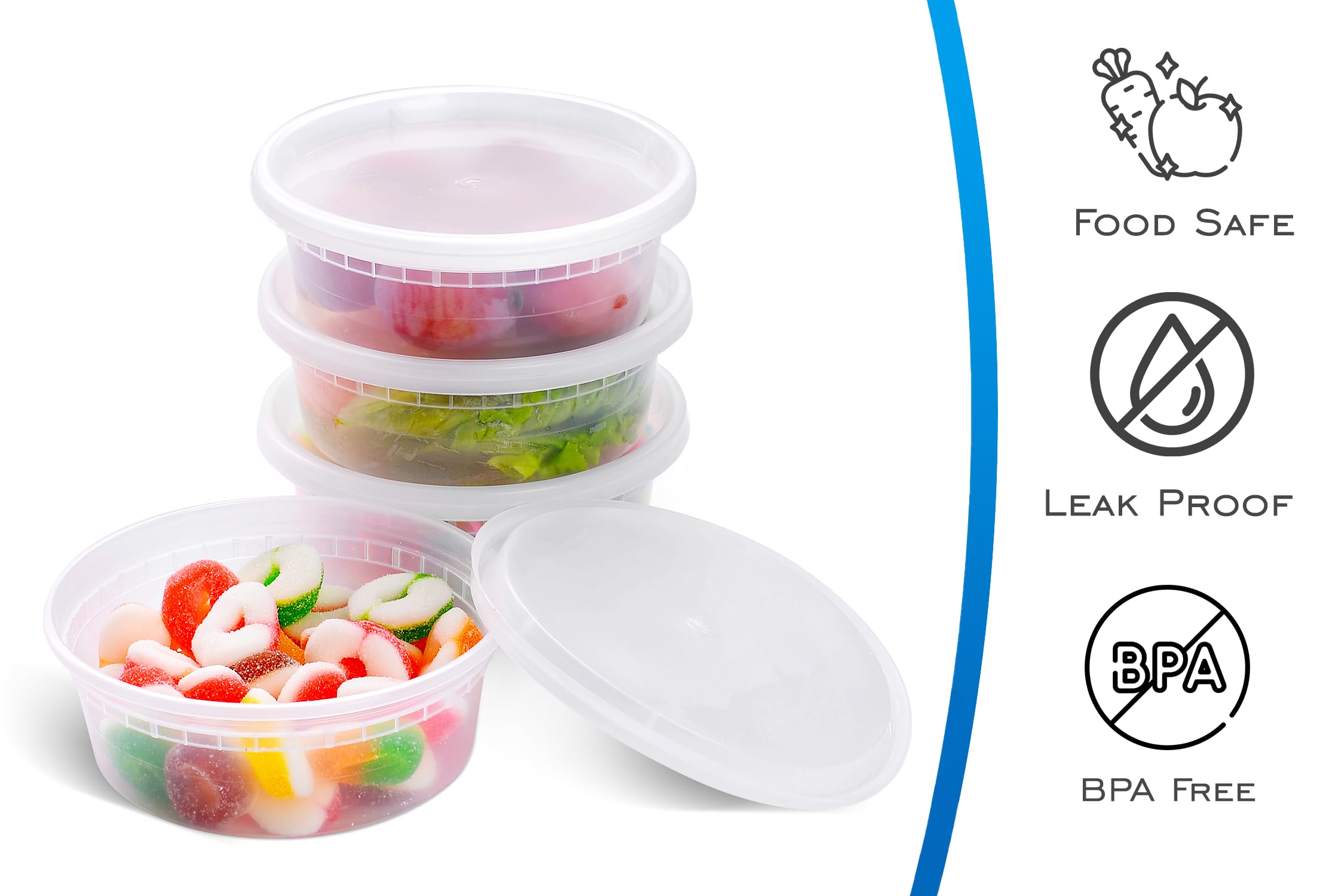 EDI clear stackable deli containers keeping leftovers organized and easy to identify.