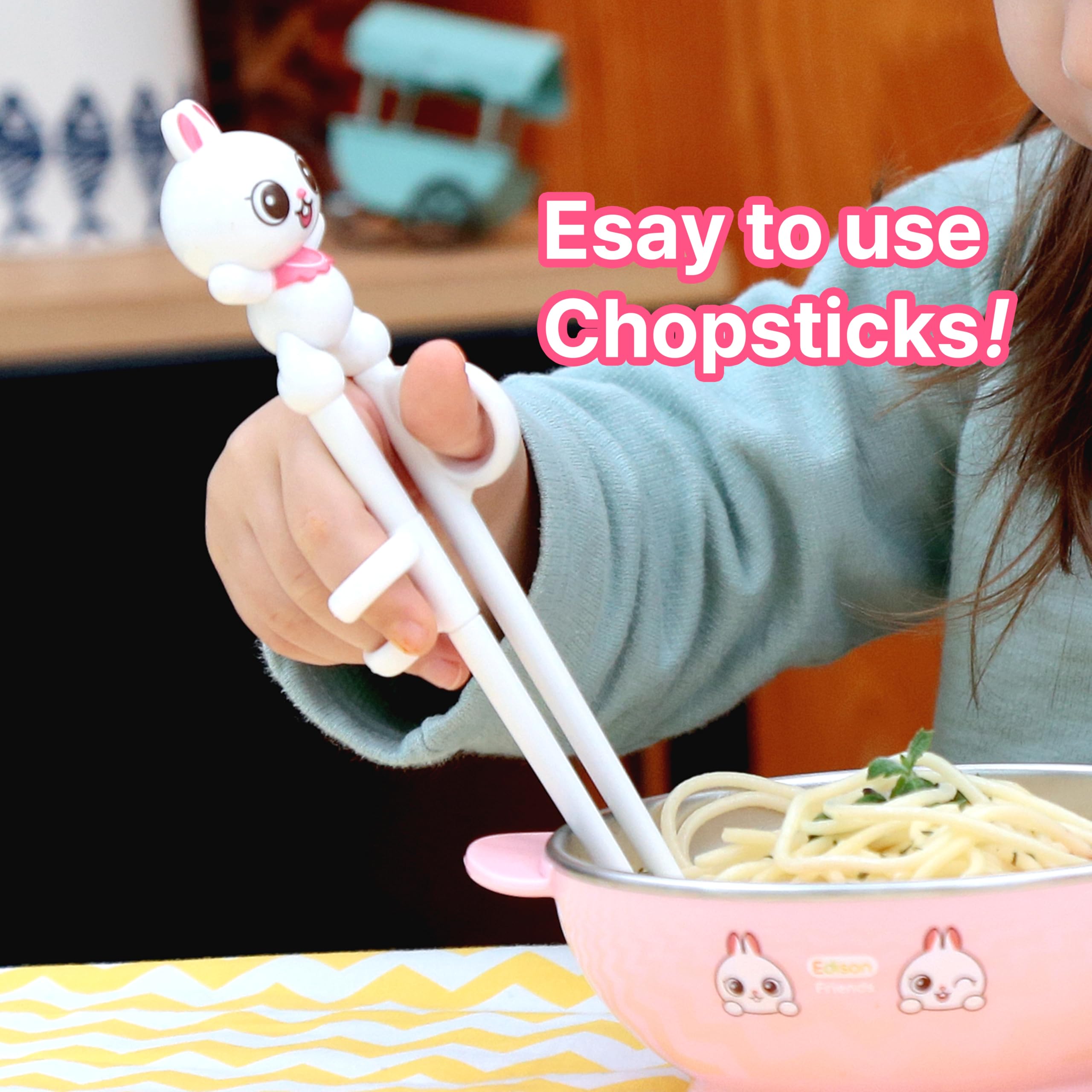 Edison Friends chopsticks in kitchen use showcases practical everyday learning.