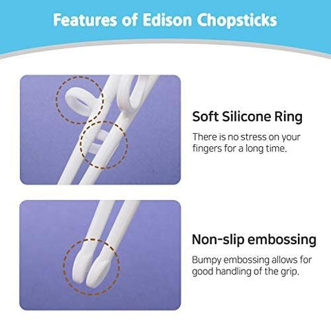 Step-by-step learning with Edison Friends chopsticks helps grip training.
