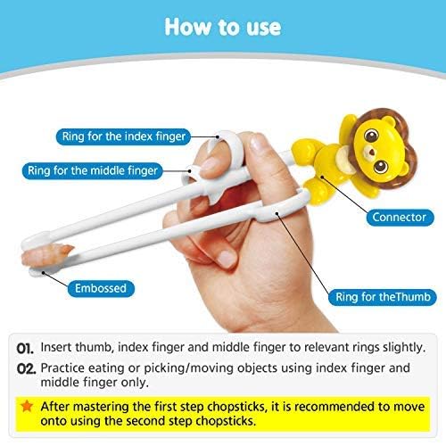Right-handed design of Edison Friends chopsticks for comfortable practice.