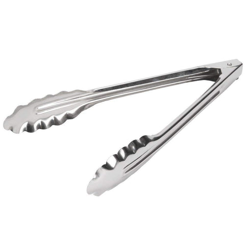 Edlund 4409HD scallop-edge tongs for precise buffet serving.